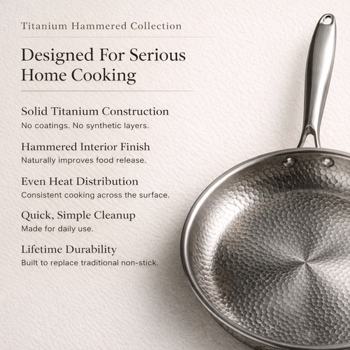 Pure Titanium 2 Pan Utensils Set + FREE LIDS